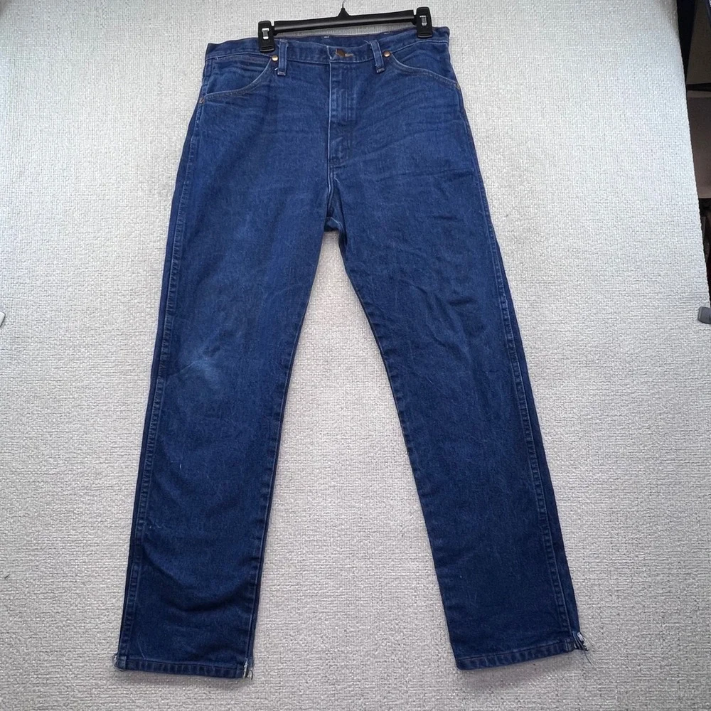 Wrangler‎ 13MWZ Cowboy Cut Jeans Men's 35x32 Blue Denim Original Fit Zipper Leg